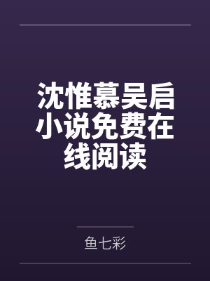 沈惟慕吴启小说免费在线阅读